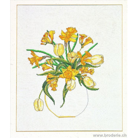 Thea Gouverneur, kit Bouquet jonquilles et tulipes jaunes (G1063)