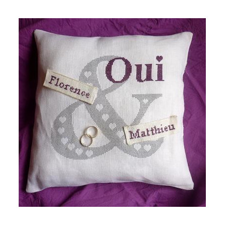 La Cigogne qui brode, grille Coussin de Mariage 2012 (CIG099)