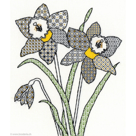 Bothy Threads, kit Blackwork Daffodils (BOXBW7)