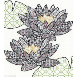 Bothy Threads, kit Blackwork Water Lily (BOXBW3)