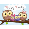 Wizardi, kit diamant Owl Family (WIWD2319)