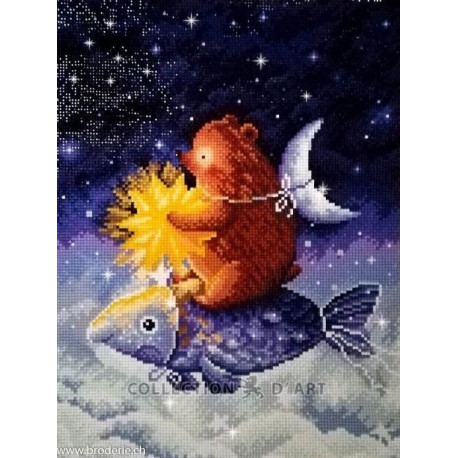 Collection d'Art, broderie diamant Moon-Fish (CADE7176)