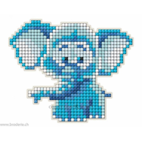 Collection d'Art, kit diamant magnet éléphant bleu (CADCM052)