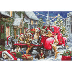 Luca-S, kit Cross stitch kit Puppies Christmas (LUCASB2414)