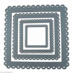 Au Ptit Bonheur, cadre à festons carré gris moyen petit (CAD008P)