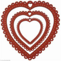 Au Ptit Bonheur, cadre à festons coeur rouge grand (CAD007G)