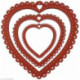 Au Ptit Bonheur, cadre à festons coeur rouge moyen (CAD007M)