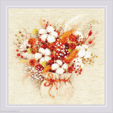 Riolis, kit Bouquet with Lagurus and cotton (RI1913)
