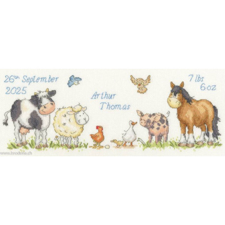 Bothy Threads, kit naissance Farmyard Welcome (BOXKG20)
