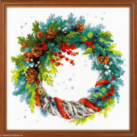 Riolis, kit Wreath with Blue Spruce (RI1603)