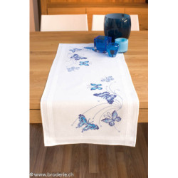 Vervaco, kit imprimé chemin de table papillons bleu (PN0145089)