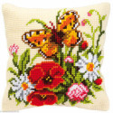 Vervaco, kit coussin Fleurs avec papillon (PN0008548)