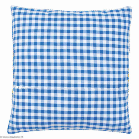 Vervaco, kit dos avec fermeture bleu vichy carré (PN0154663)