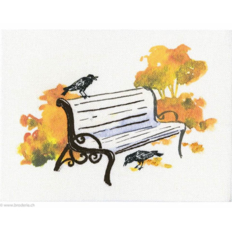 RTO, kit Paint by Threads - banc et oiseau (RTODT-C004)
