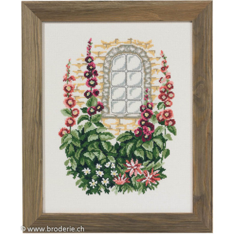 Permin, kit Fenêtre et rose trémières (PE92-2139)