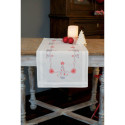 Vervaco, kit imprimé chemin de table Arbres de Noël rouge/gris (PN0167023)