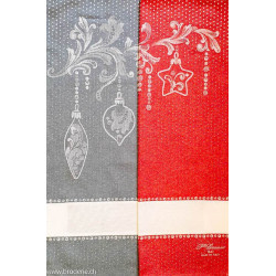 Graziano, Linge de cuisine Noël boules, bleu-gris (CU6256)