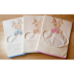 La Chiocciolina, Couverture en polaire pour berceau lapin bleu (LE548B)