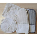 Ricami, trio de maniques damassé cadrillé écru (CU00631.015)