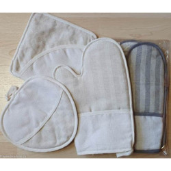 Ricami, trio de maniques damassé cadrillé gris (CU00631.016)