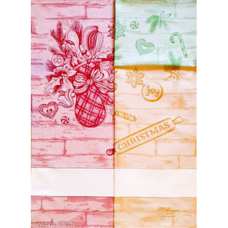 Graziano, Linge de cuisine Patisseries de Noël, moutarde (CU6232)