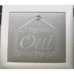 La Cigogne qui brode, grille Coeur OUI céramique (CIG035)