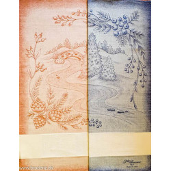 Graziano, Linge de cuisine Noël pont et pommes de pin, bleu (CU6236)
