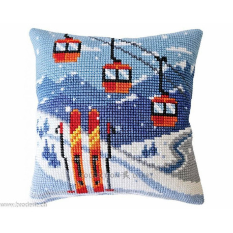 Collection d'Art, kit coussin Télécabine en montagnes (CADE5490)
