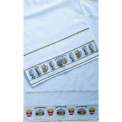 Ricami, Linge Ã©ponge blanc avec bordure BiÃ¨res (CU00385BIE)