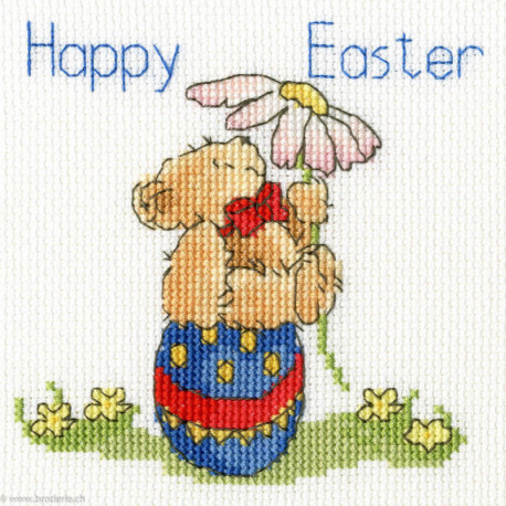 Bothy Threads, kit Carte de Voeux Easter Tedddy (BOXGC20)