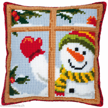 Vervaco, kit coussin au point de croix Bonhomme de neige (PN0008519)