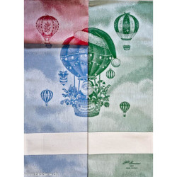 Graziano, Linge de cuisine rouge père-noël Montgolfières (CU6520)