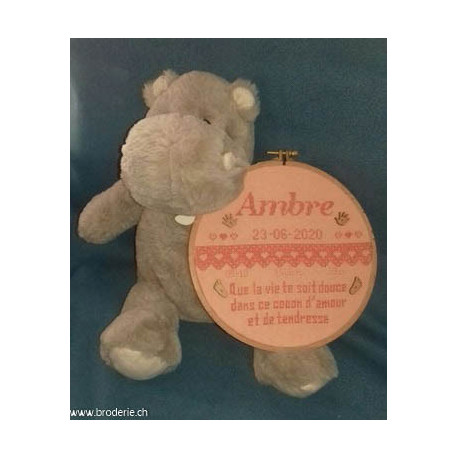 La Cigogne qui brode, grille naissance Ambre (NA-07)