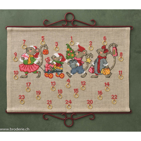Permin, kit calendrier de l'Avent Strip of mice (PE34-5266)