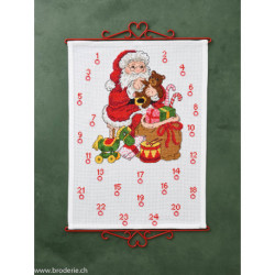 Permin, kit facile calendrier de l'avent Santa Claus with bear (PE34-5267)