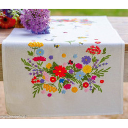Vervaco, kit imprimé chemin de table un monde floral coloré (PN0216916)