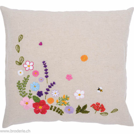 Vervaco, kit imprimé coussin Un monde floral coloré (PN0222279)
