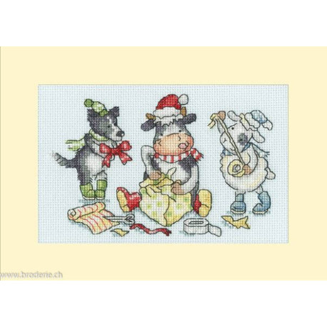 Bothy Threads, kit carte de voeux Wrap, Ribbon, Gift! (BOXMAS78)