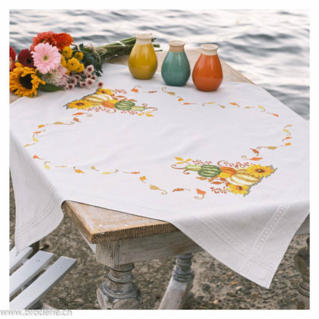 Vervaco, kit imprimé nappe Citrouilles et feuilles (PN0206982)