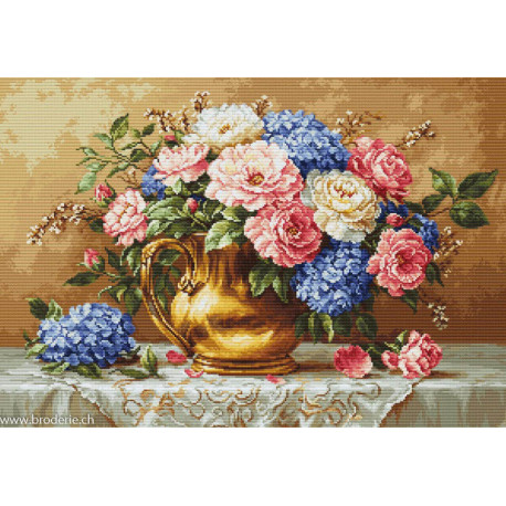 Luca-S, kit canevas petits points Golden Bloom (LUCASG723)