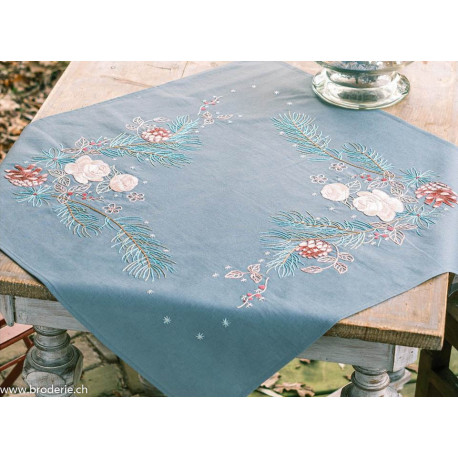 Vervaco, kit imprimé nappe Roses de Noël (PN0223120)