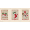 Vervaco, kit lot de trois cartes de voeux Noël (PN0178342)