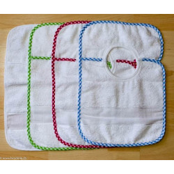 La Chiocciolina, Bavoir avec velcro bord vichy rouge (BV00127Rouge)