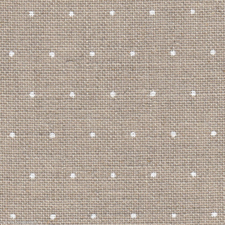 Zweigart, Lin Cashel 11 fils/cm mini-Dotz nature points blancs (3281-1399)