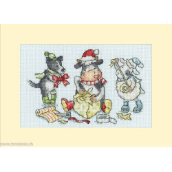 Bothy Threads, kit carte de voeux Wrap, Ribbon, Gift! (BOXMAS78)