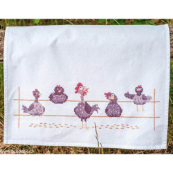 Vervaco, kit imprimé linge poulets amusants (PN0216933)