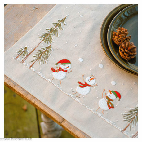 Vervaco, kit imprimé lot de 2 sets de table bonhommes de neige (PN0223168)