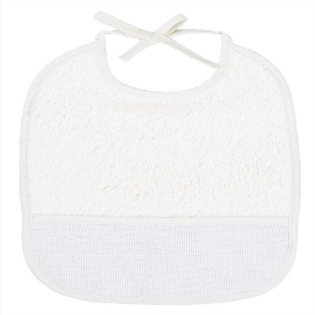 DMC, Bavoir 6 mois éponge blanc (DMC-RS1429)