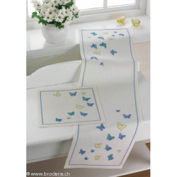 Permin, kit napperon carré - papillons (PE10-2769)