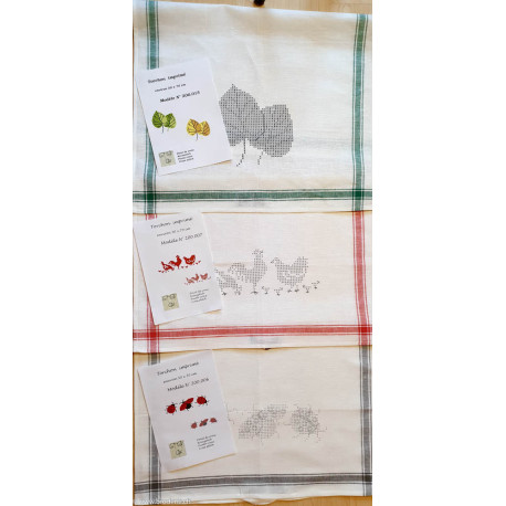 CL-Broderie, linge de cuisine imprimé poules (200.007)